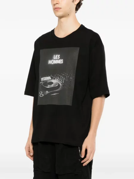 Tricou Les Hommes cu imagine negru