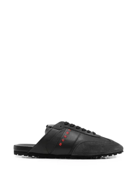Sneakerși Marni din piele cu imagine negru