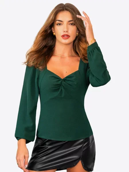 Cupshe Blúzka Long Sleeve' zelená