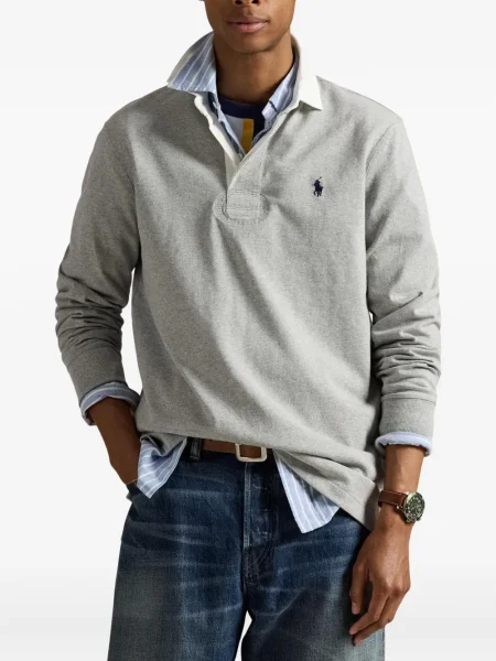 Ριγέ polo Polo Ralph Lauren με κουκούλα με αυτόγραφο λευκό