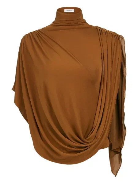 Top Nina Ricci drapat maro