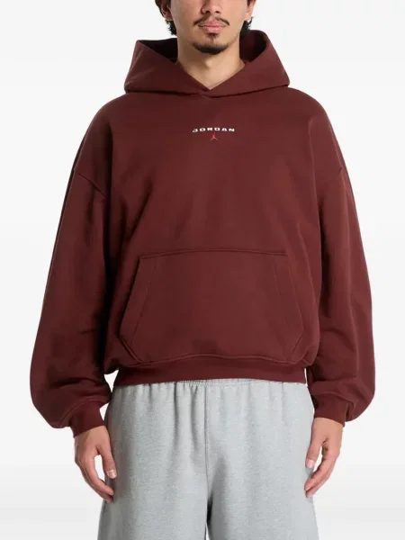 Hanorac cu glugă Jordan din fleece maro
