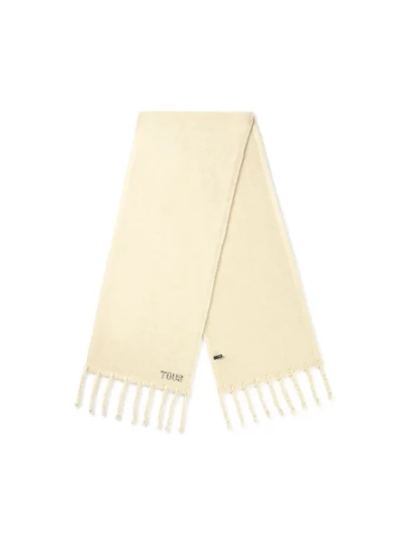 Tous szalik z domieszką wełny TEXTIL gładki beżowy