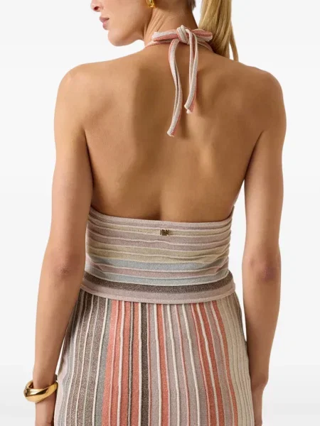 Top Guess cu dungi cu gât halter