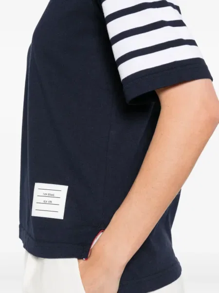 Tricou Thom Browne cu dungi albastru