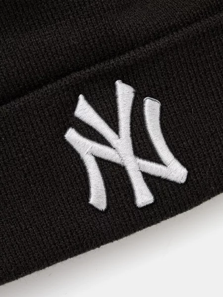 New Era Knit Medium MLB Metallic Beanie New York Yankees Black Universal negru