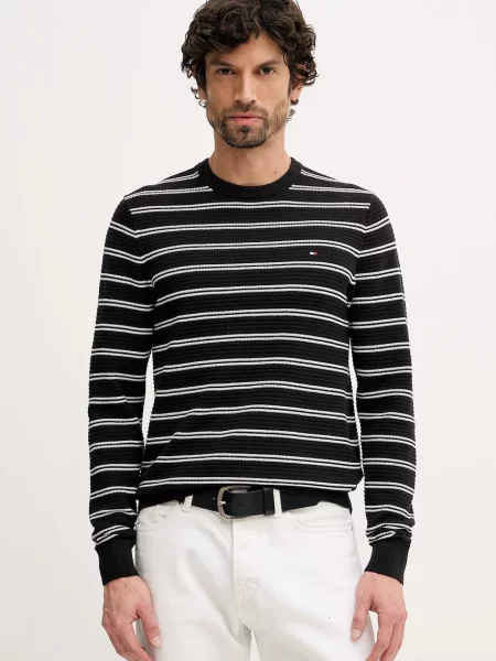 Bombažen pulover Tommy Hilfiger črna