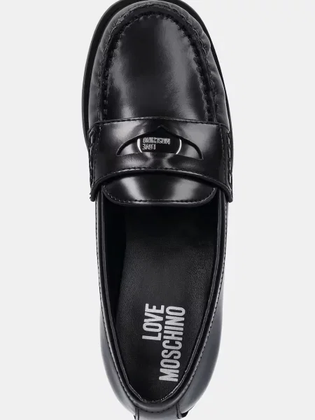 Кожаные мокасины Love Moschino черные
