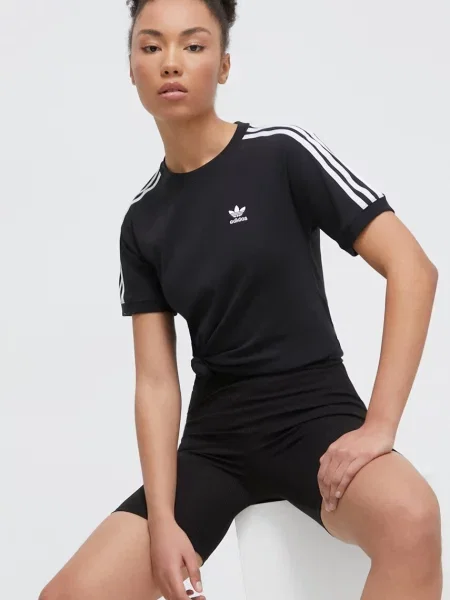Tricou Adidas Originals cu dungi negru