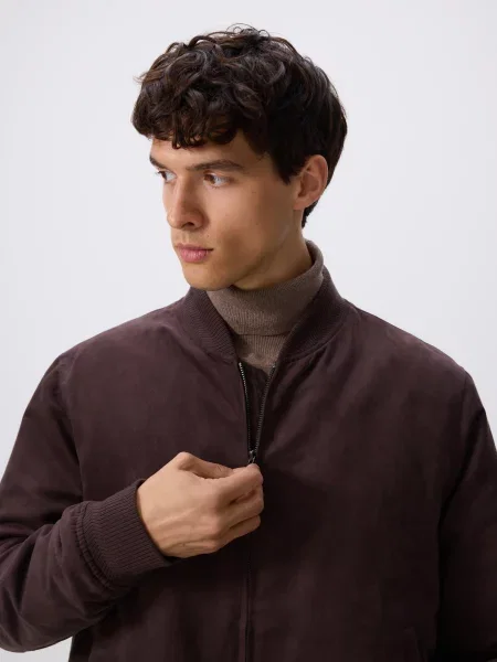 Замшевый бомбер Reserved коричневый