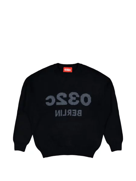 Hanorac crewneck 032c cu decolteu rotund negru
