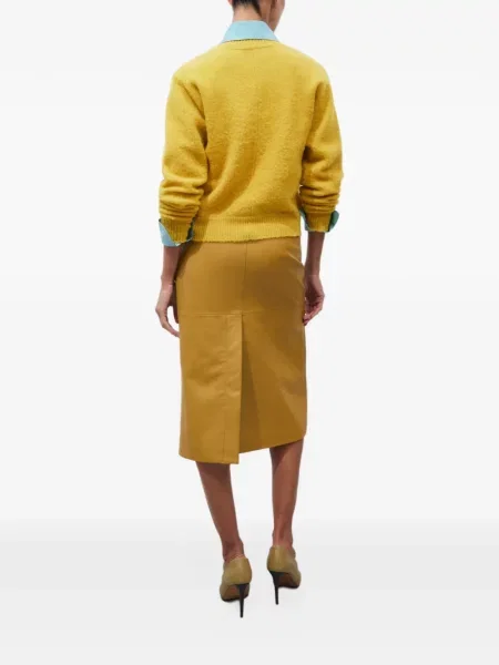 Bőrszoknya Tory Burch sárga