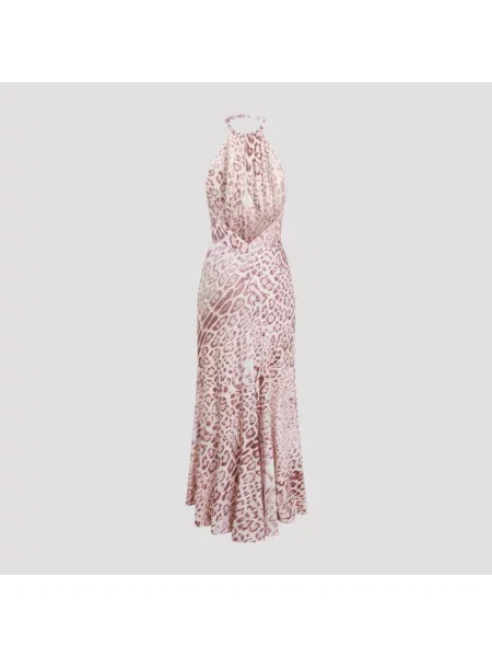 Sukienka maxi Roberto Cavalli różowa