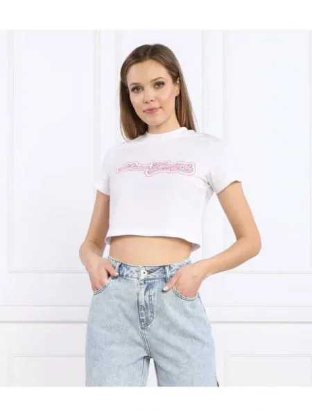 Chiara Ferragni Tricou | Cropped Fit alb