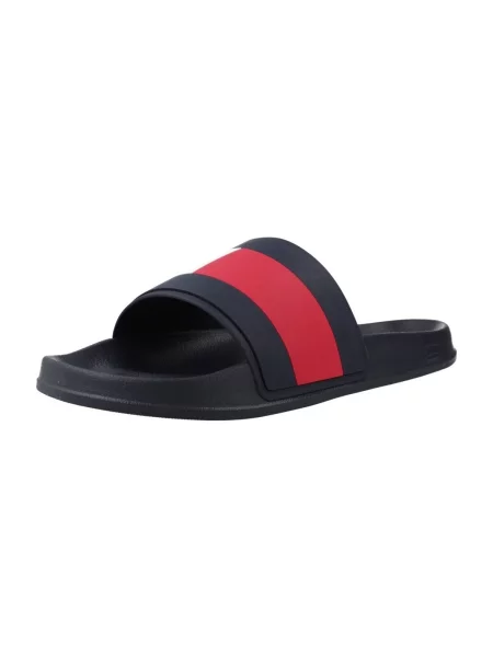 TOMMY HILFIGER Saboți bleumarin / roșu / alb albastru
