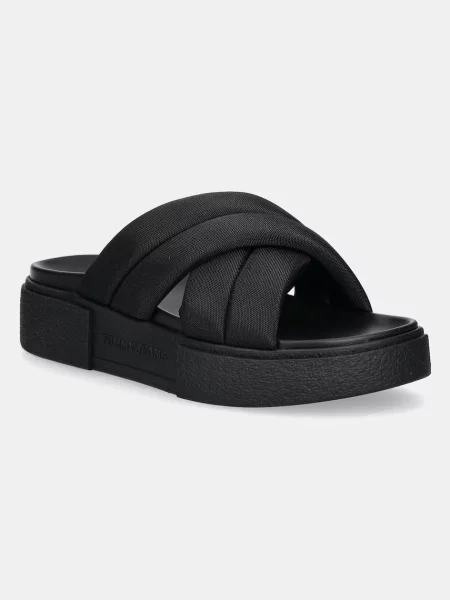 Чехли Tommy Jeans FLATFORM SANDAL с платформа черно