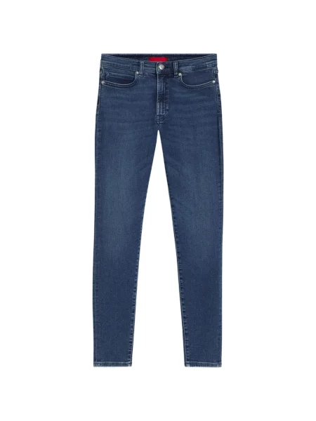 Blugi skinny Hugo skinny fit cu autograf albastru