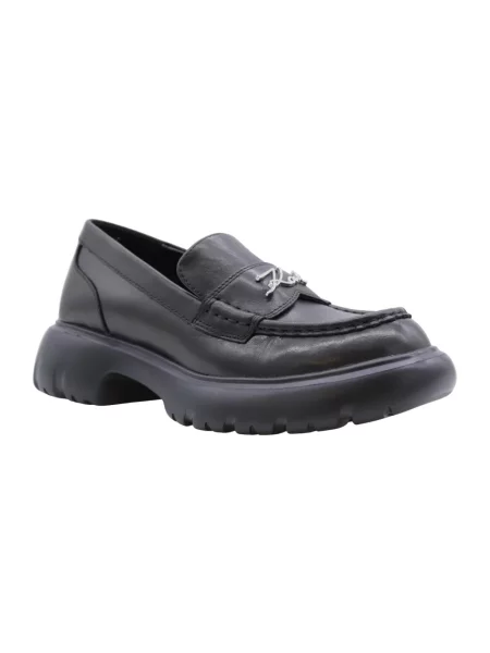 Loafersy Karl Lagerfeld skórzane czarne