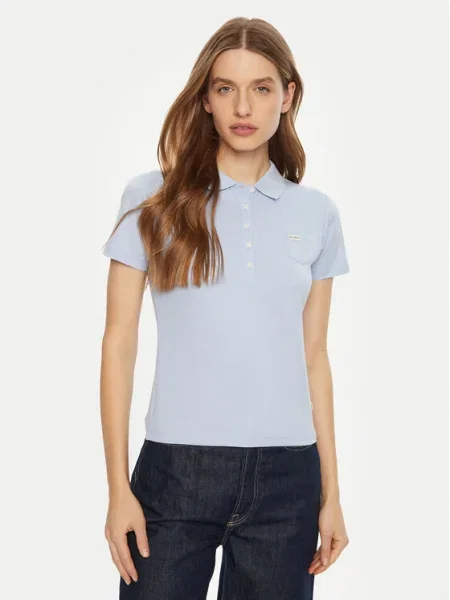 Guess Tricou polo albastru