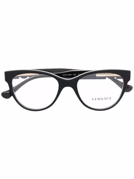 Ochelari de soare ochi de pisică Versace Eyewear cu autograf negru