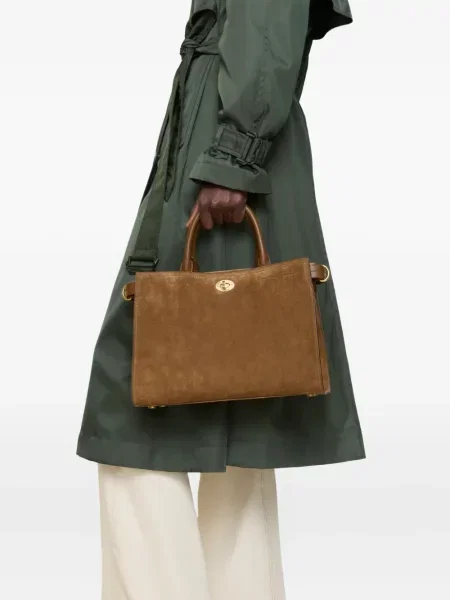 Mała torebka Burberry zamszowa brązowa