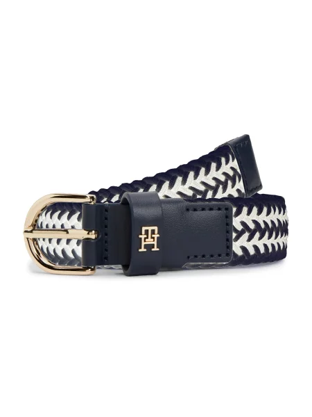TOMMY HILFIGER Curea ESSENTIAL EFFORTLESS bleumarin / murdar alb