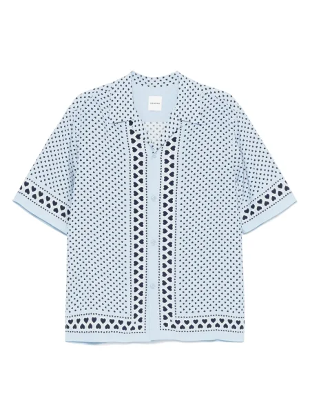 Tricou Sandro cu imagine cu motiv cu inimi albastru