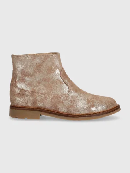 Pom D'api Dječje gležnjače od brušene kože SISTER BOOTS bež