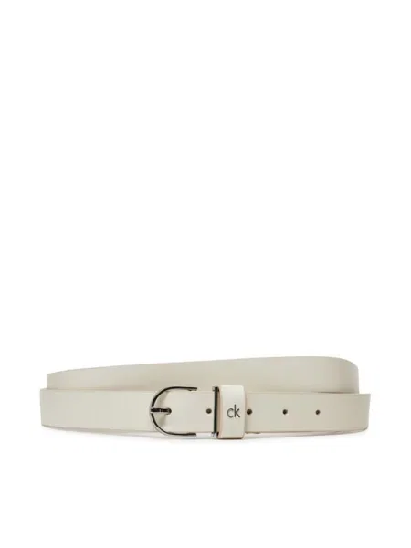 Calvin Klein Дамски колан Ck Metal Loop Round Buckle бял