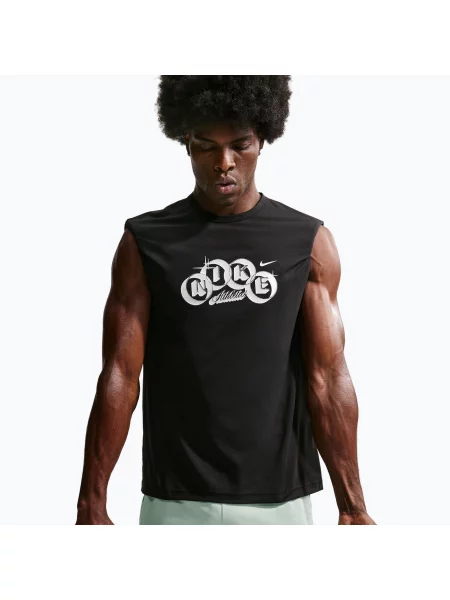 Tricou de antrenament bărbați Nike Hyverse Dri-Fit Training black/white alb