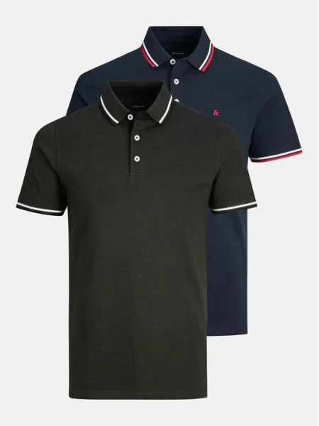 Jack & Jones Комплект поло тениски Paulos Цветен