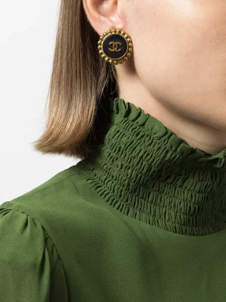 Náušnice Chanel Pre-owned černé