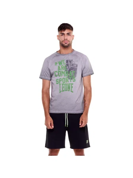 Scurt tricou Leone 1947 cu mâneci scurte gri