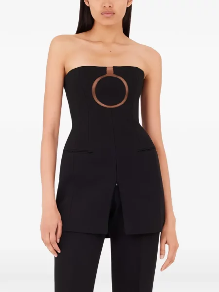 Top Ferragamo fără bretele negru