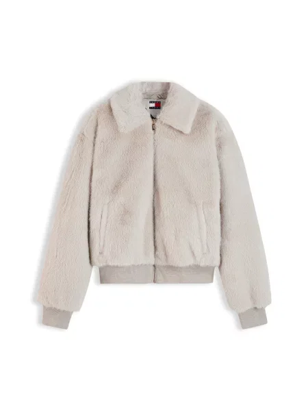 Tommy Jeans Geacă de primăvară-toamnă grej
