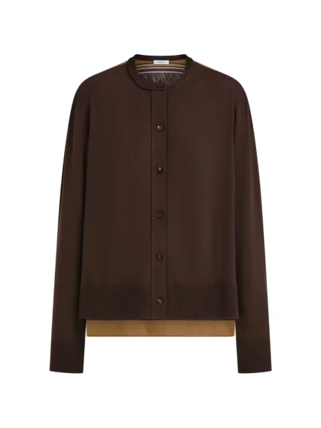 Cardigan Ferragamo de mătase maro
