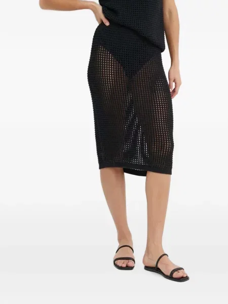 Fustă midi Benetton tricotate negru