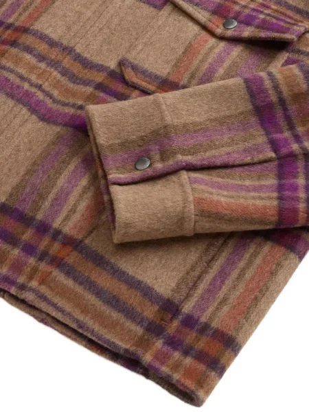 Geacă Woolrich în carouri maro