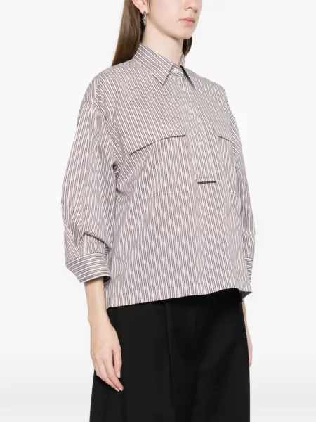 Bluzka Brunello Cucinelli w paski czerwona