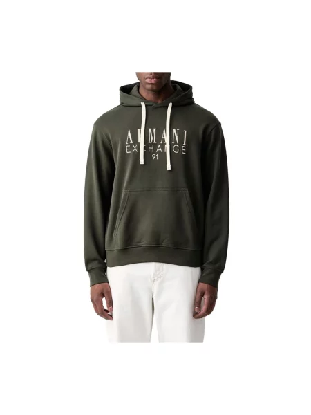Bluza z kapturem Armani Exchange zielona