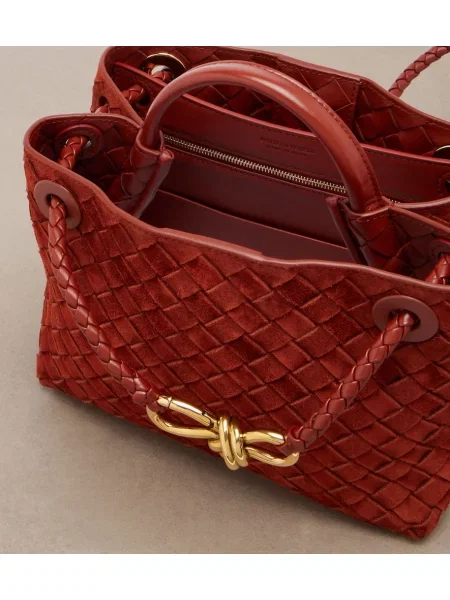Shopper torbica Bottega Veneta iz semiša oranžna