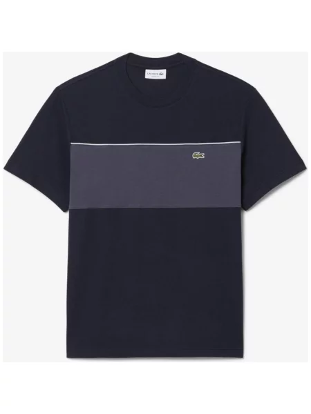 Koszulka z krótkim rękawem Lacoste Colour-Block Cotton szary S czarny