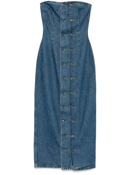 Sukienka jeansowa Rotate Birger Christensen garniturowa niebieska