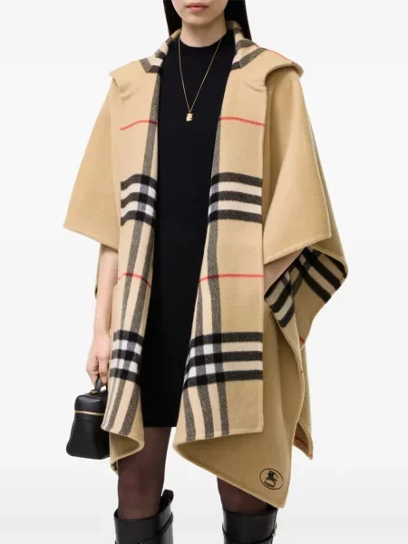 Kašmyro pledas striukė Burberry su gobtuvu