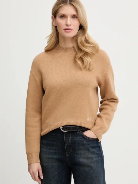 A.P.C. gyapjú pulóver Pull Esther női barna