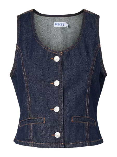 PIECES Vestă de costum PCPAM închis albastru