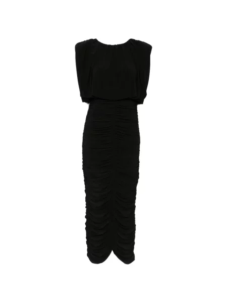 Rochie midi Aje fără mâneci cu volane negru