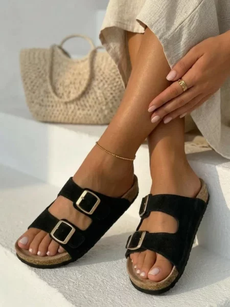 Papuci Boto din piele negru