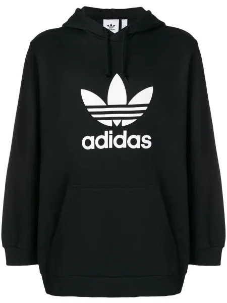Суичър с качулка Adidas черно