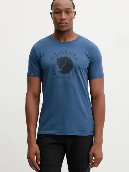 Спортна тениска Fjallraven Fjällräven Fox зелено с принт синьо
